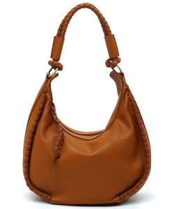 Fashion Whipstitch Hobo Shoulder Bag CMS049 BROWN